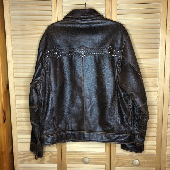 Cripple Creek S Brown Leather Jacket Bomber & Varsity